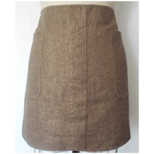 GAP TOBACCO BROWN BRONZE SHIMMER LINEN COTTON MINI SKIRT 12 NWT